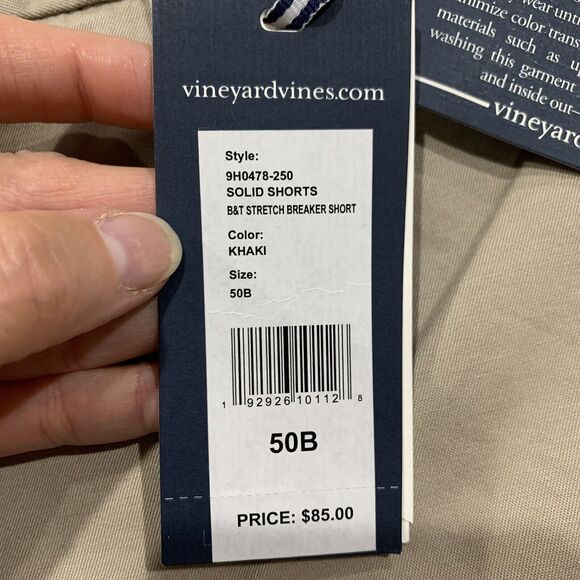 Vineyard Vines Sz 50 B 11" Breaker Shorts Stretch Khaki Tan Flat Front Mens NEW - Picture 4 of 12